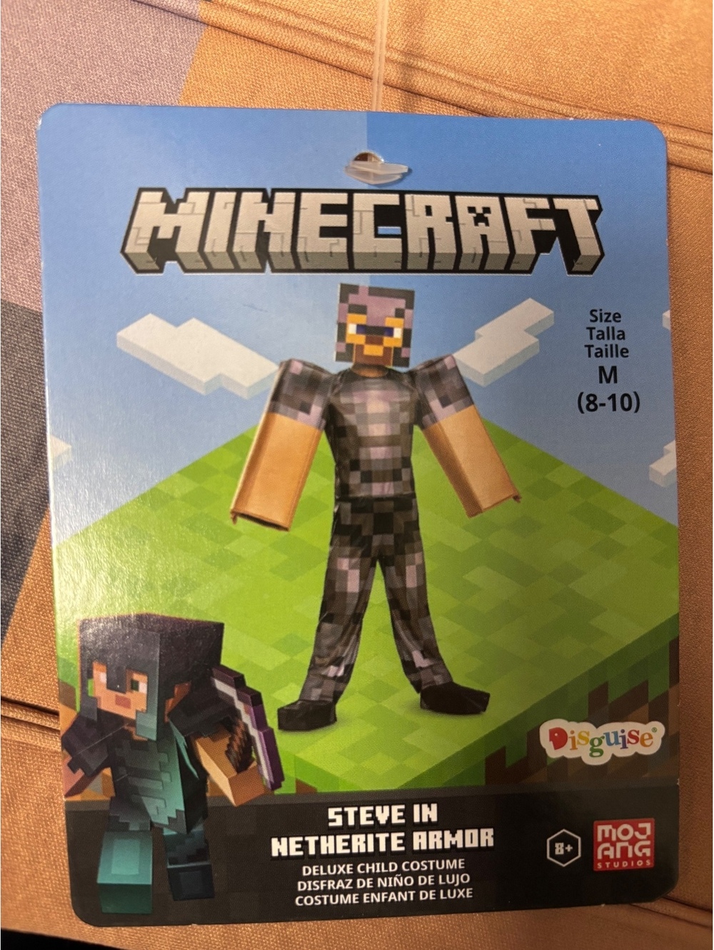 Kid Disguise Minecraft Steve In Netherite Armor Halloween Costume-Multiple Sizes